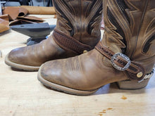 Load image into Gallery viewer, Handmade, Spur Straps, Handtooled, Basketweave Tooling

