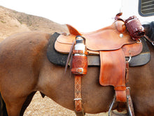 Load image into Gallery viewer, Hand Tooled Flower, Adjustable Drink Holder, Drink Holster,
