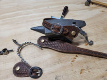 Load image into Gallery viewer, Handmade, Spur Straps, Handtooled, Basketweave Tooling
